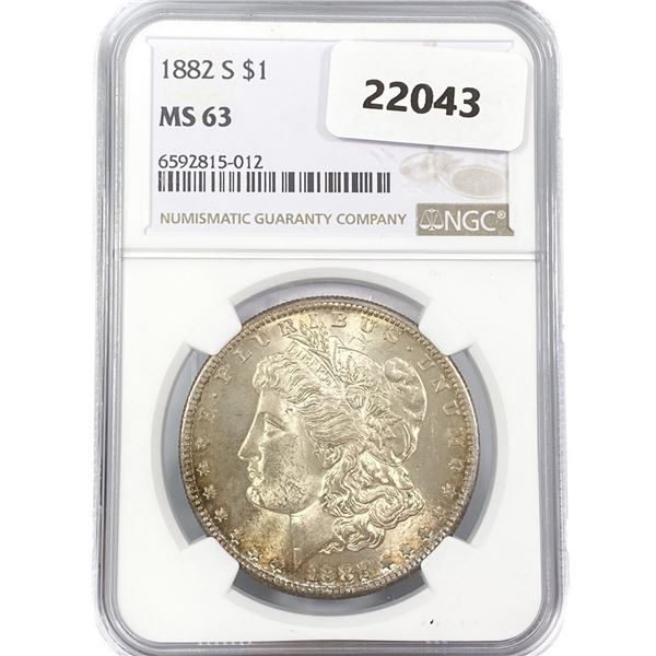 1882-S Morgan Silver Dollar NGC MS63