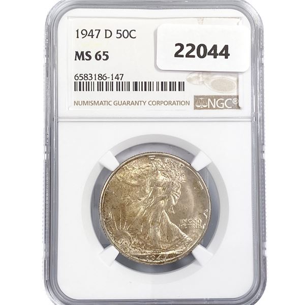 1947-D Walking Liberty Half Dollar NGC MS65