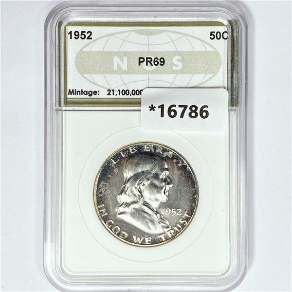 1952 Franklin Half Dollar NGS PR69