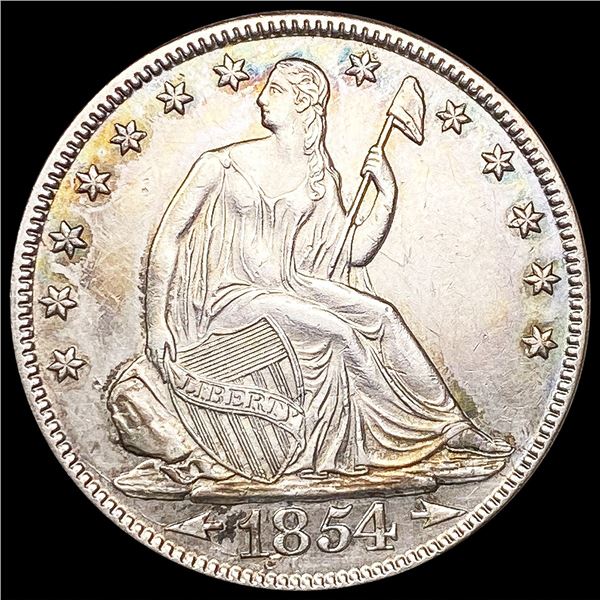 1854 Arws Seated Liberty Half Dollar UNCIRCULATED