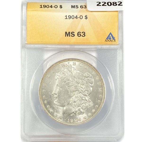 1904-O Morgan Silver Dollar ANACS MS63