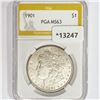 Image 1 : 1901 Morgan Silver Dollar PGA MS63