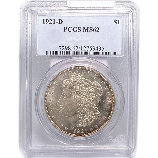 1921-D Morgan Silver Dollar PCGS MS62