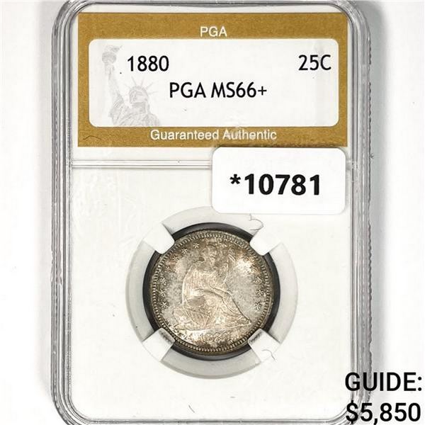 1880 Seated Liberty Quarter PGA MS66+