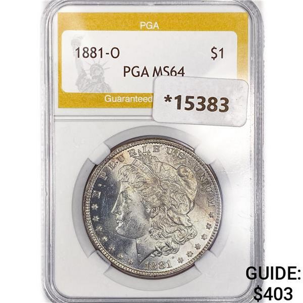 1881-O Morgan Silver Dollar PGA MS64