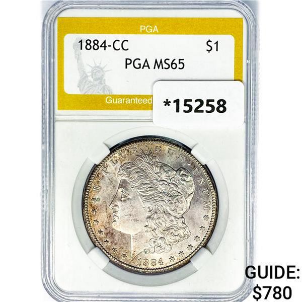 1884-CC Morgan Silver Dollar PGA MS65