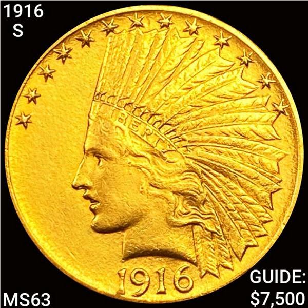 1916-S $10 Gold Eagle CHOICE BU