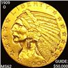 Image 1 : 1909-O $2.50 Gold Quarter Eagle UNCIRCULATED