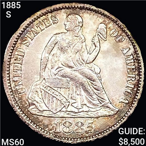 1885-S Seated Liberty Dime UNCIRCULATED