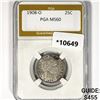 Image 1 : 1908-O Barber Quarter PGA MS60