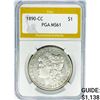 Image 1 : 1890-CC Morgan Silver Dollar PGA MS61