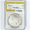 Image 1 : 1934-S Silver Peace Dollar PGA MS62