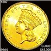 Image 1 : 1887 $3 Gold Piece GEM PROOF