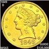 Image 1 : 1849-D $5 Gold Half Eagle GEM BU