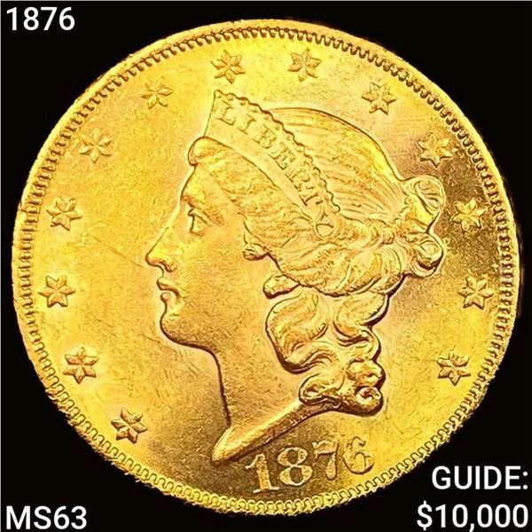 1876 $20 Gold Double Eagle CHOICE BU