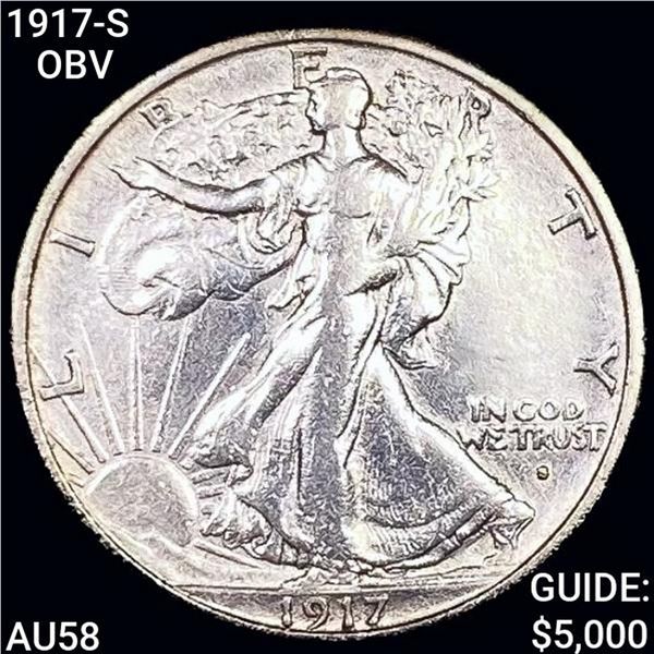 1917-S OBV Standing Liberty Half Dollar CHOICE AU