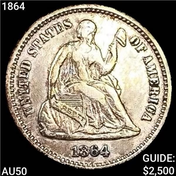 1864 Seated Liberty Half Dime HIGH GRADE