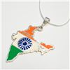 Image 2 : SILVER INDIAN MAP NECKLACE