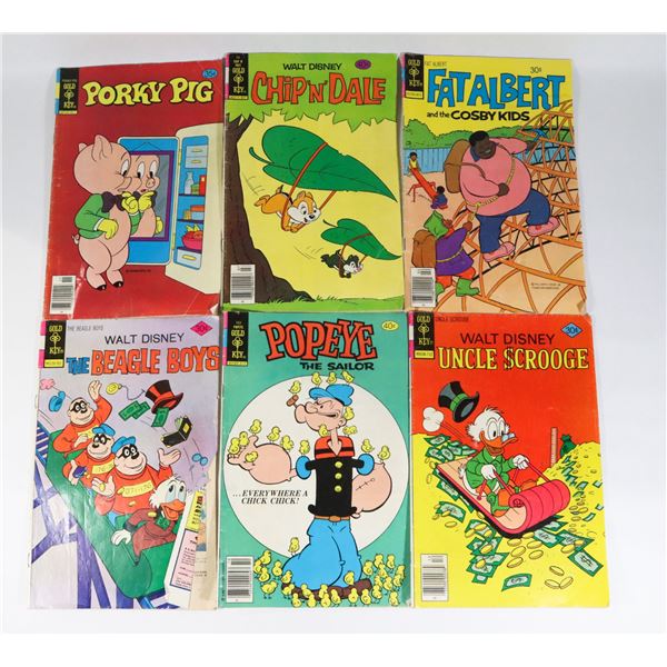 SIX GOLD KEY COMICS INCLUDING FAT ALBERT, PORKY