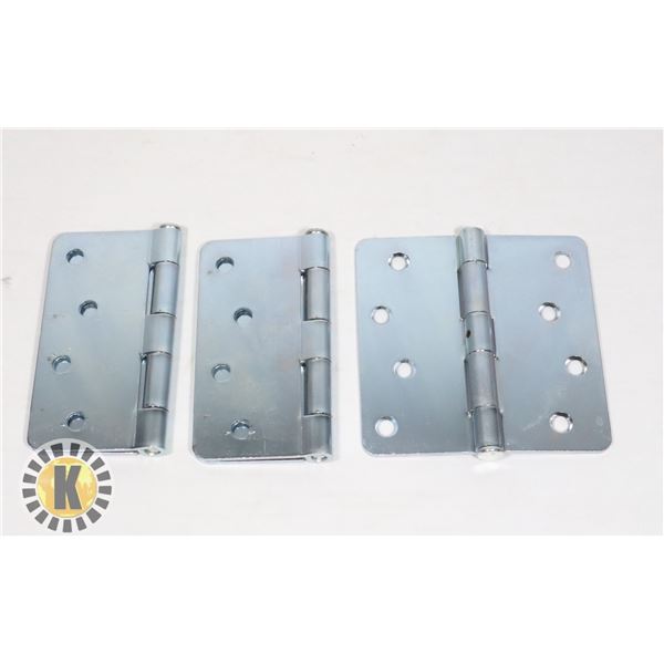 THREE TAYMOR 4" ZINC DOOR HINGES