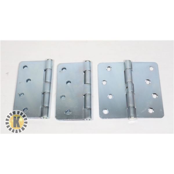 THREE TAYMORE 4" ZINC DOOR HINGES