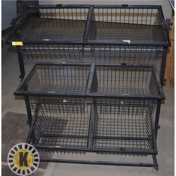 6 SHELF METAL STORAGE RACK WITH WHEELS