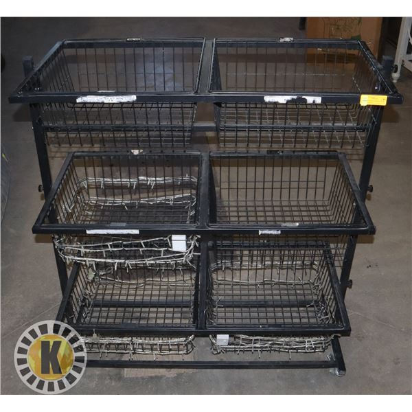 6 SHELF METAL STORAGE RACK WITH WHEELS