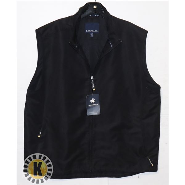 MEN'S PIVOT LINED POLY VEST, BLACK, 2XL