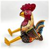 Image 2 : ARTICULATED FOLK ART STYLE ROOSTER WOOD CARVING