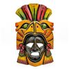 Image 1 : HAND MADE AZTEC MASK WOOD CARVING - FOLK ART