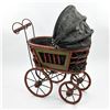 Image 1 : VINTAGE ANTIQUE VICTORIAN WICKER DOLL CARRIAGE