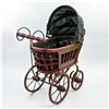 Image 3 : VINTAGE ANTIQUE VICTORIAN WICKER DOLL CARRIAGE