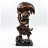 Image 3 : VINTAGE ASIAN MAN WITH LARGE FISH WOOD CARVING