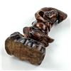 Image 8 : VINTAGE ASIAN MAN WITH LARGE FISH WOOD CARVING