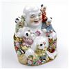 Image 1 : VINTAGE PORCELAIN LAUGHING BUDDHA WITH FIVE KIDS