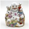 Image 2 : VINTAGE PORCELAIN LAUGHING BUDDHA WITH FIVE KIDS