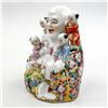 Image 3 : VINTAGE PORCELAIN LAUGHING BUDDHA WITH FIVE KIDS