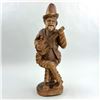 Image 3 : VINTAGE 16” FOLK ART WOOD CARVING - MAN & GUITAR