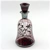 Image 2 : VINTAGE AMETHYST DECANTER WITH SILVER OVERLAY