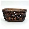 Image 2 : AFRICAN HAND CARVED JUNGLE ANIMALS WOOD BASKET