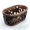 Image 3 : AFRICAN HAND CARVED JUNGLE ANIMALS WOOD BASKET