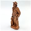 Image 2 : HAND CARVED WOODEN HUNTER & DOG SCULPTURE - SIC