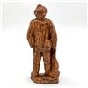 Image 4 : HAND CARVED WOODEN HUNTER & DOG SCULPTURE - SIC