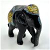 Image 3 : BLACK LACQUER PAINTED ELEPHANT WOOD CARVING