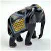 Image 4 : BLACK LACQUER PAINTED ELEPHANT WOOD CARVING