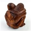 Image 2 : EMBRACING COUPLE WOOD CARVING SCULPTURE