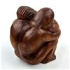 Image 4 : EMBRACING COUPLE WOOD CARVING SCULPTURE