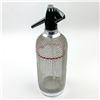 Image 2 : VTG GLASS RED LINE SELTZER BOTTLE WITH WIRE MESH