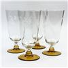 Image 2 : 4 VINTAGE SHORT STEM PARFAIT GLASSES - AMBER BASE