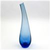 Image 2 : VTG HAND BLOWN BENT NECK BLUE GLASS BUD VASE